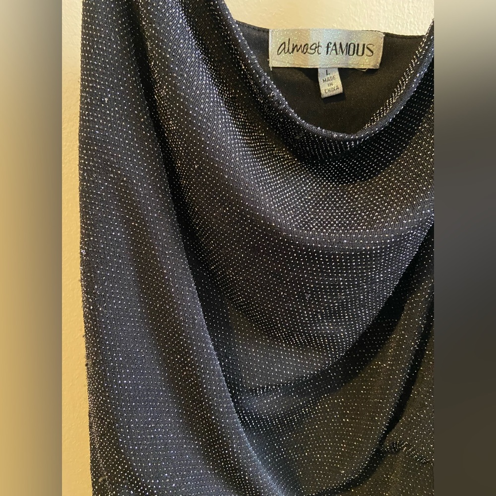 Almost Famous cowlneck lurex bodycon dress - Picture 3 of 4